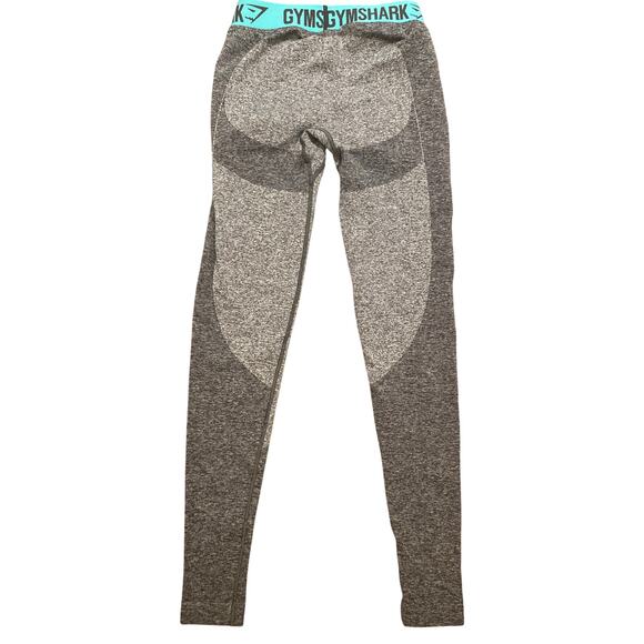 Gymshark Flex Legging V3 Seamless Contour Womens S Teal Charcoal logo waistband - Picture 4 of 4